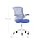 Flash Furniture Blue Mesh Mid-Back Task Chair with Roller Wheels BL-X-5M-WH-BLUE-RLB-GG - alternate 6